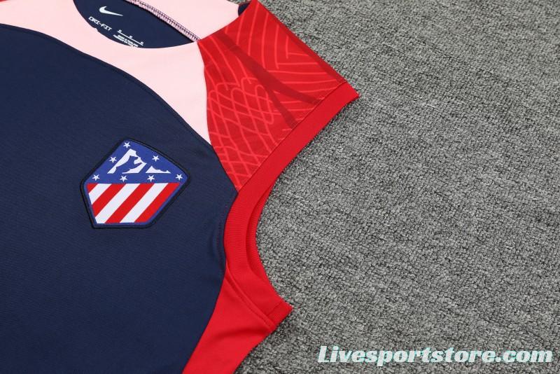 23-24 Atletico Madrid Black Red Vest Jersey+Shorts