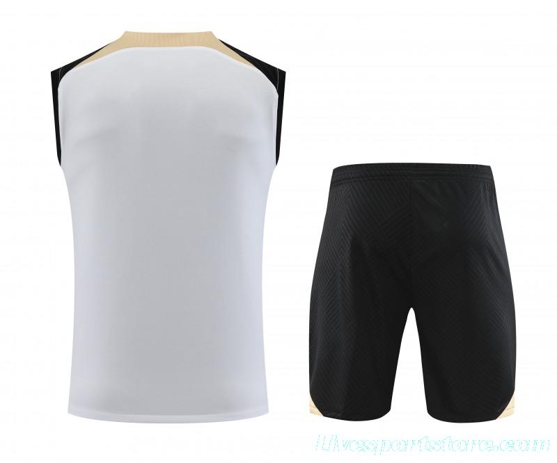 23-24 Chelsea White Black Vest Jersey+Shorts