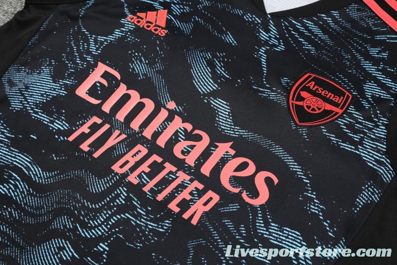 23-24 Arsenal Black Pattern Special Vest Jersey+Shorts