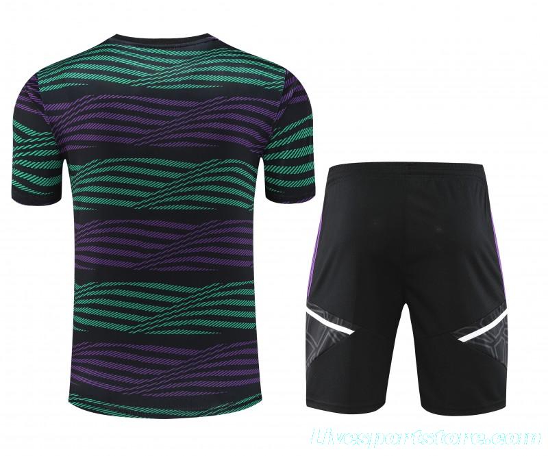 23-24 Real Madrid Stripe Pattern Short Sleeve+Shorts