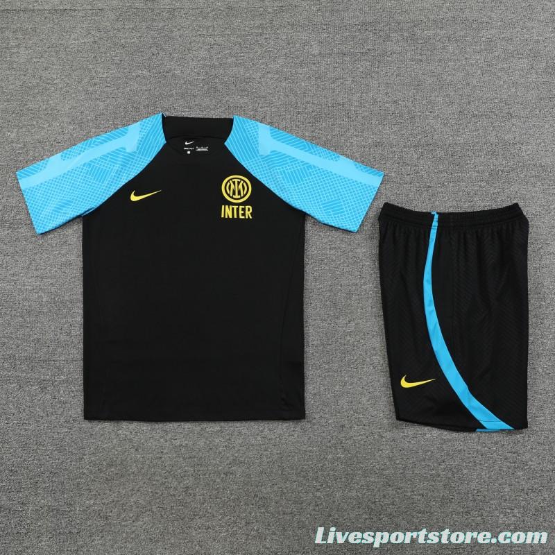 23-24 Inter Milan Black/Blue Short Sleeve+Shorts