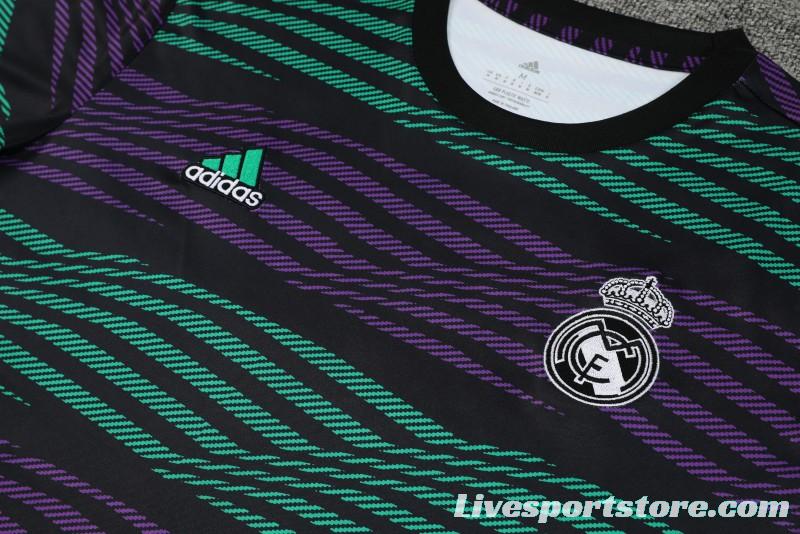 23-24 Real Madrid Stripe Pattern Short Sleeve+Shorts