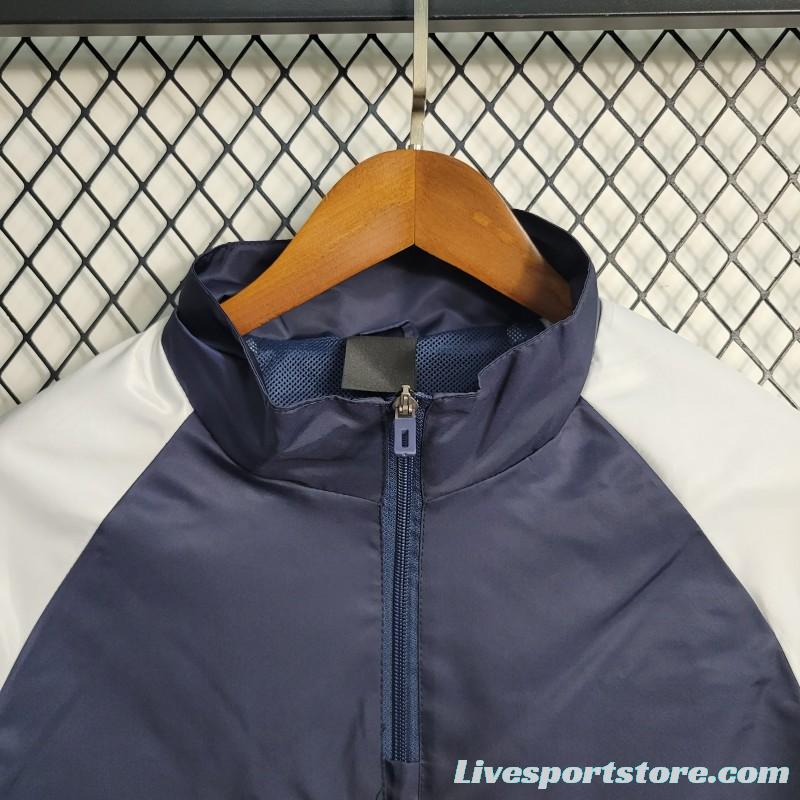 23-24 Arsenal Navy White Windbreaker