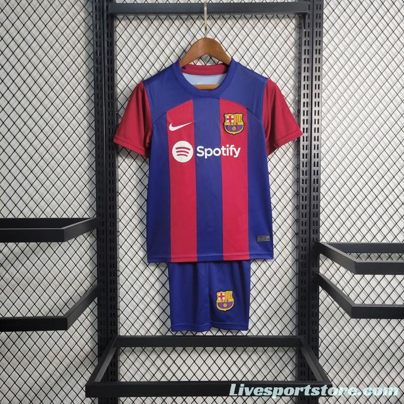 23-24 KIDS Barcelona Home Jersey