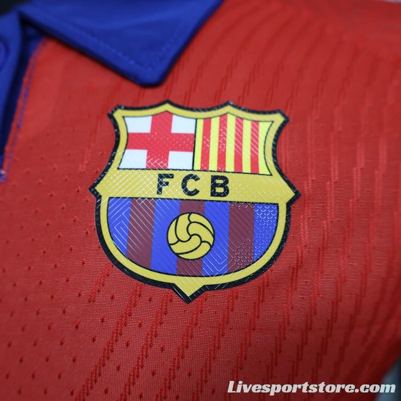 Player Version Barcelona Blue Red Jersey