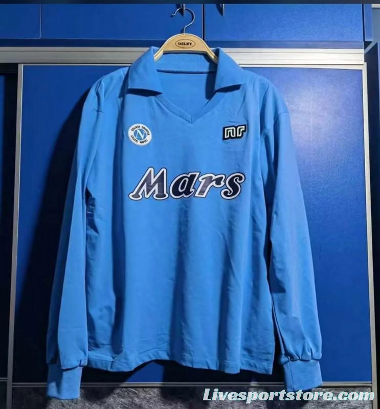 Retro 89/90 SSC Napoli Home Long SLeeve Jersey