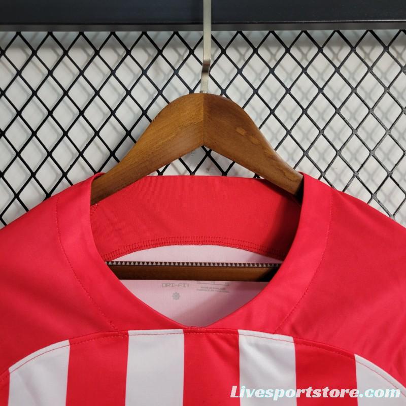 23-24 Atletico Madrid Home Long Sleeve Jersey