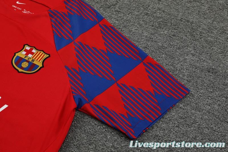 23-24  Barcelona Red Short Sleeve Jersey+Shorts