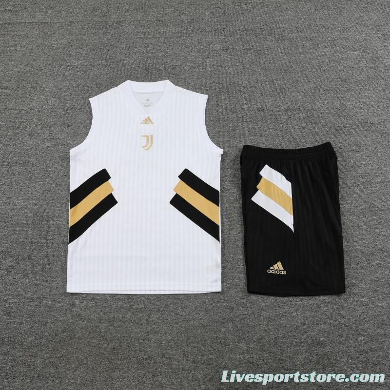 23-24 Juventus Remake Icon White Vest Jersey+Shorts