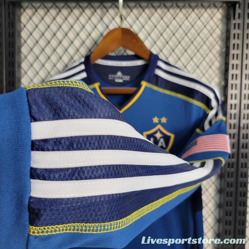 Retro 11-12 La Galaxy Long Sleeve Away Blue Jersey