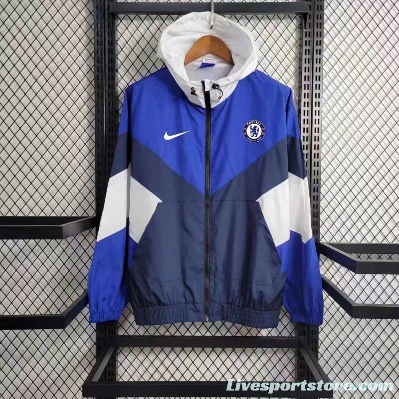 23-24 Chelsea Navy Blue Windbreaker