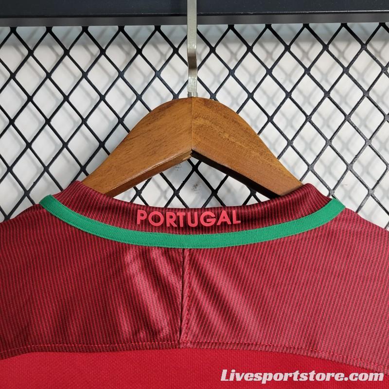 Retro 2016  Portugal Home Long Sleeve Jersey