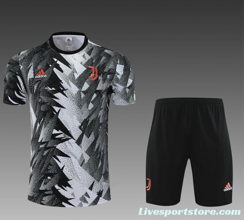 23-24 Juventus Black White Short Sleeve+Shorts