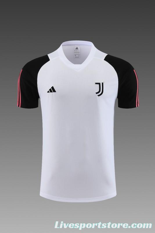 23 24 Juventus White Black Short Sleeve+Shorts