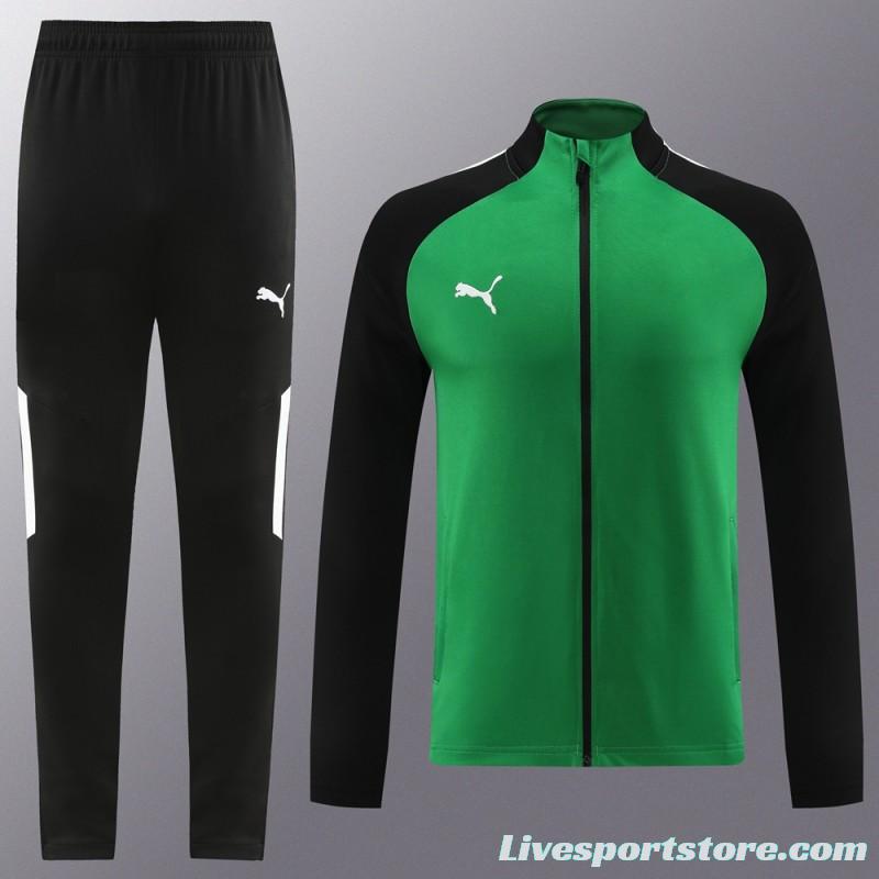 23/24 PUMA Black/Green Full Zipper Hooide Jacket+Pants