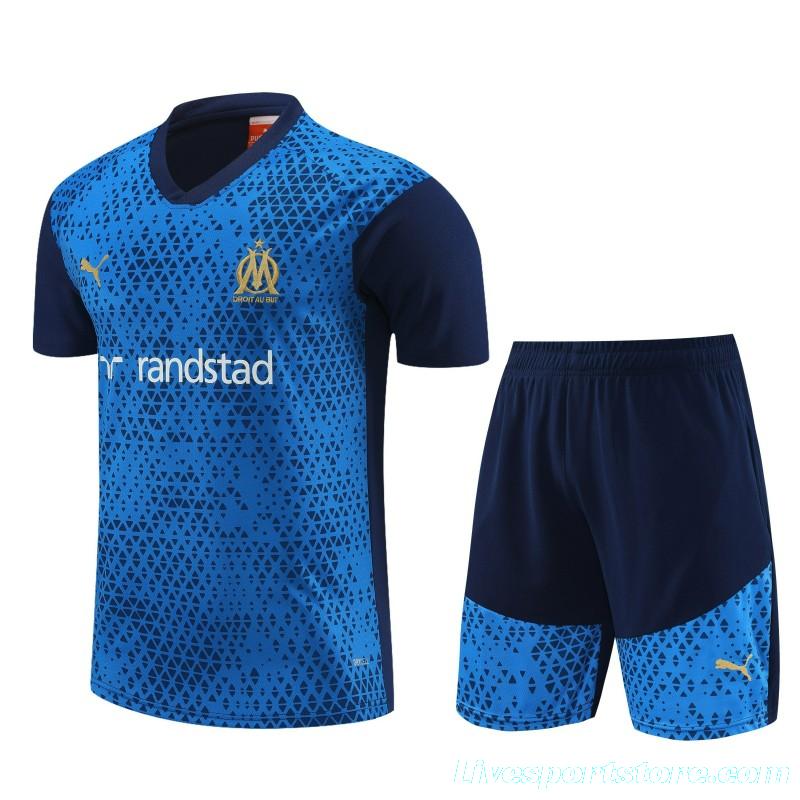 23 24 Olympique Marseille Blue Short Sleeve+Shorts