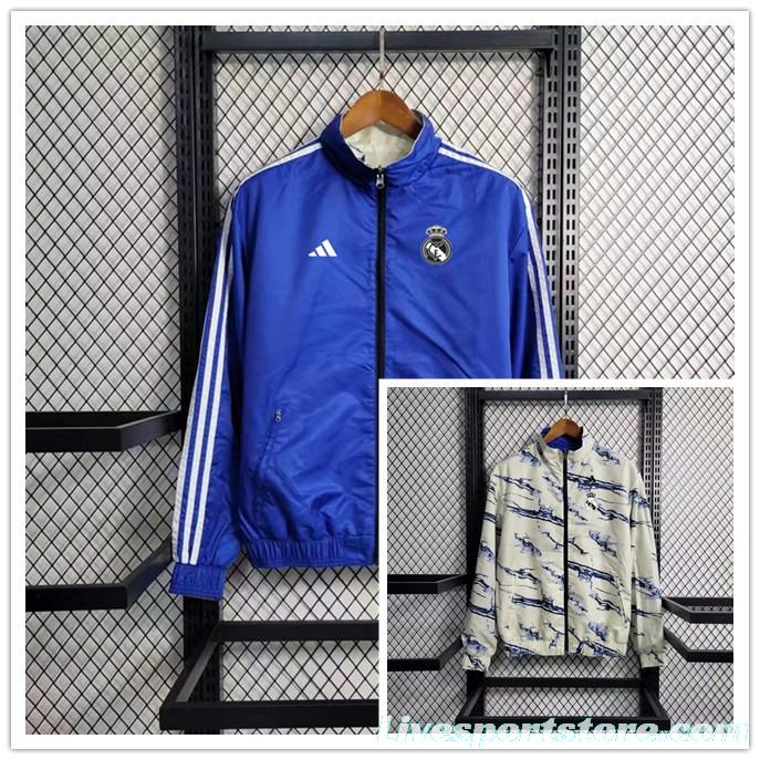 2023 Real Madrid Blue/White Reversible Windbreaker