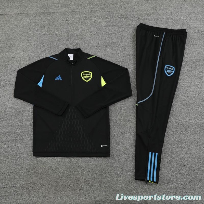 23/24 Arsenal Black Half Zipper Jacket+Pants