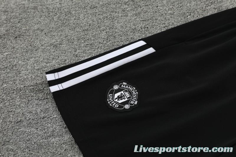 24/25 Manchester United Black Vest Jeresy+Shorts