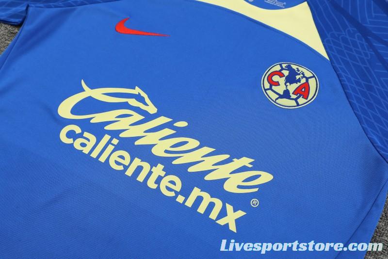 24/25 Club America Blue/Yellow Short Sleeve Jeresy+Shorts