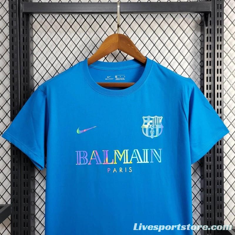 24/25 Barcelona x Balmain  Blue Training Jersey