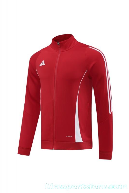 2024 Adidas Red/White Full Zipper Jacket+Pants