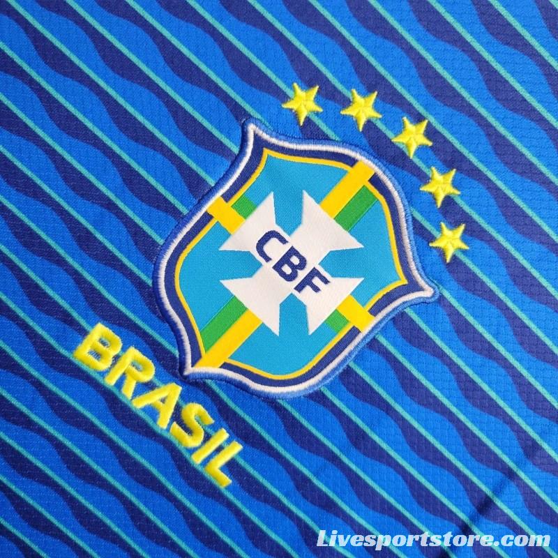 2024 Brazil Away Blue Jersey