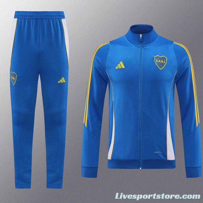 24/25 Boca Juniors Blue Hoodie Full Zipper Jacket +Long Pants