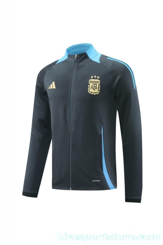 2024 Argentina Black Full Zipper Jacket +Long Pants