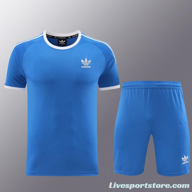 24/25 Adidas Original Blue Short Sleeve Jersey+Shorts