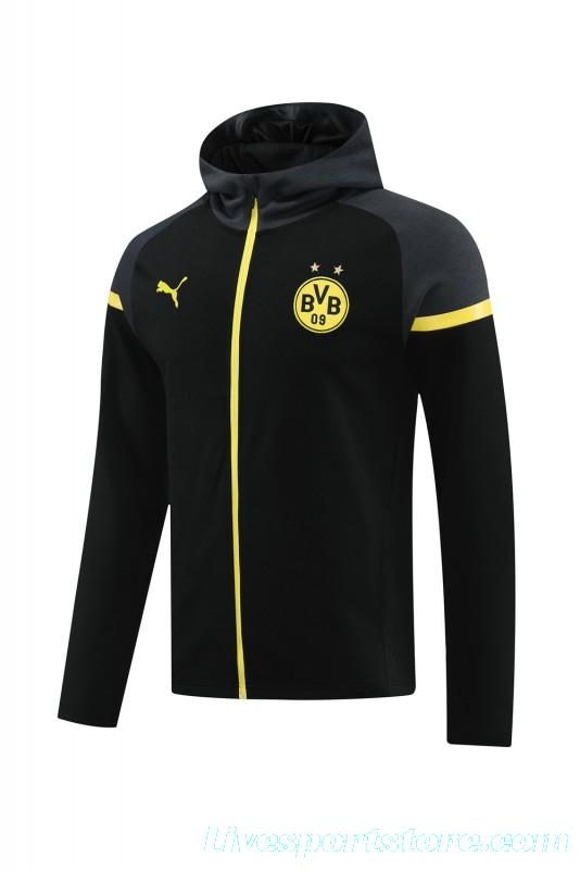 24/25 Borussia Dortmund Black Hoddie Full Zipper Jacket +Long Pants