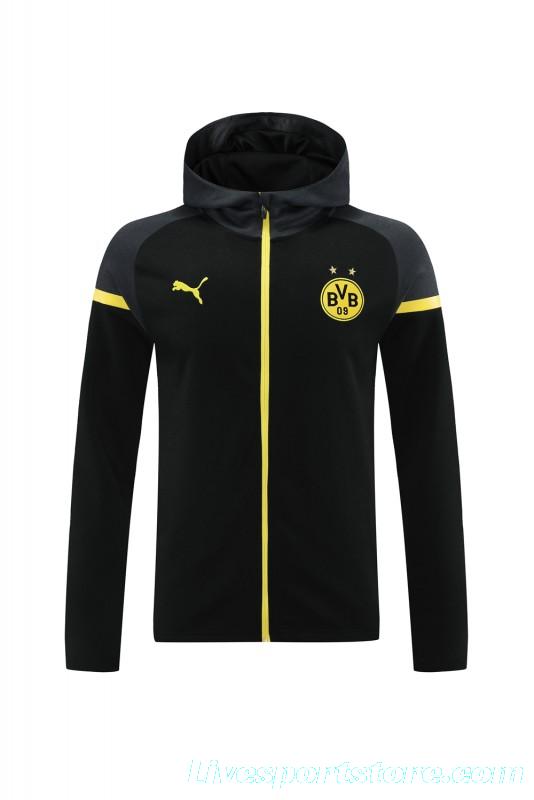 24/25 Borussia Dortmund Black Hoddie Full Zipper Jacket +Long Pants