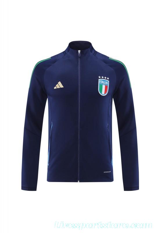 2024 Italy Navy Full Zipper Jacket +Long Pants