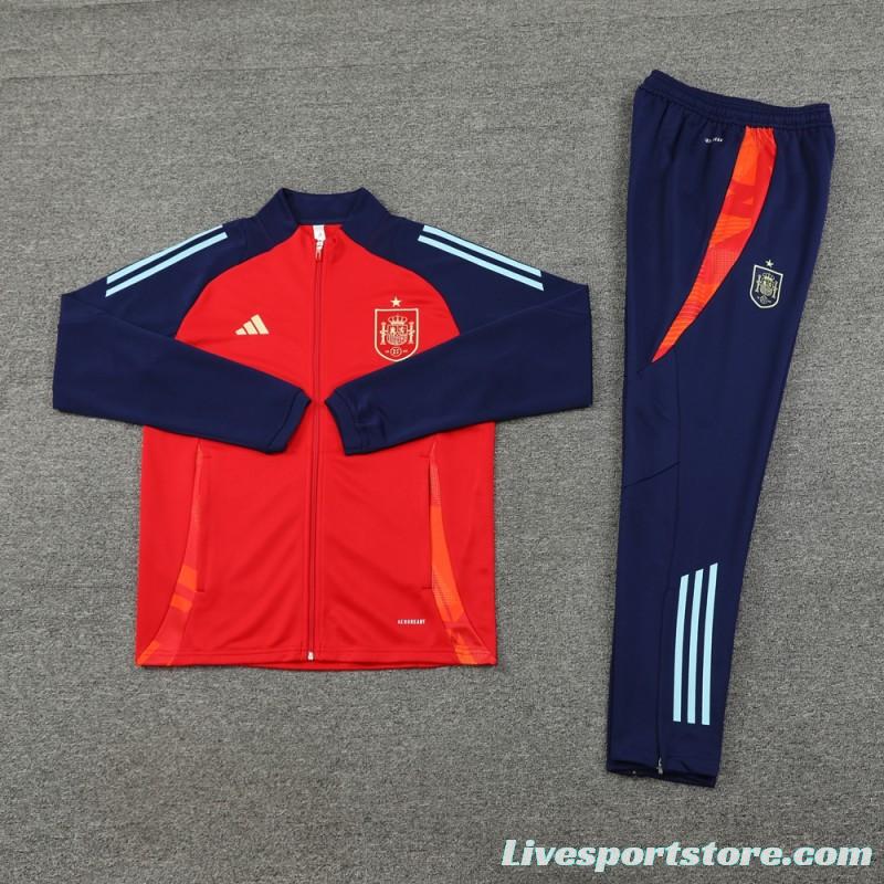 2024 Spian Red/Navy Full Zipper Jacket +Long Pants