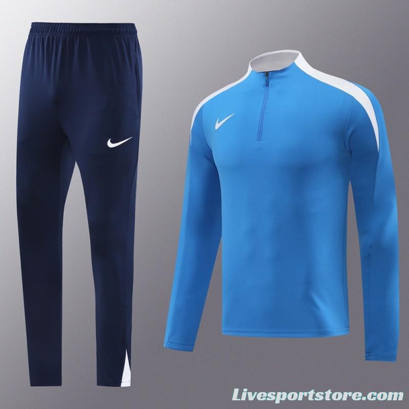 24/25 Nike Blue Half Zipper Jacket+Long Pants