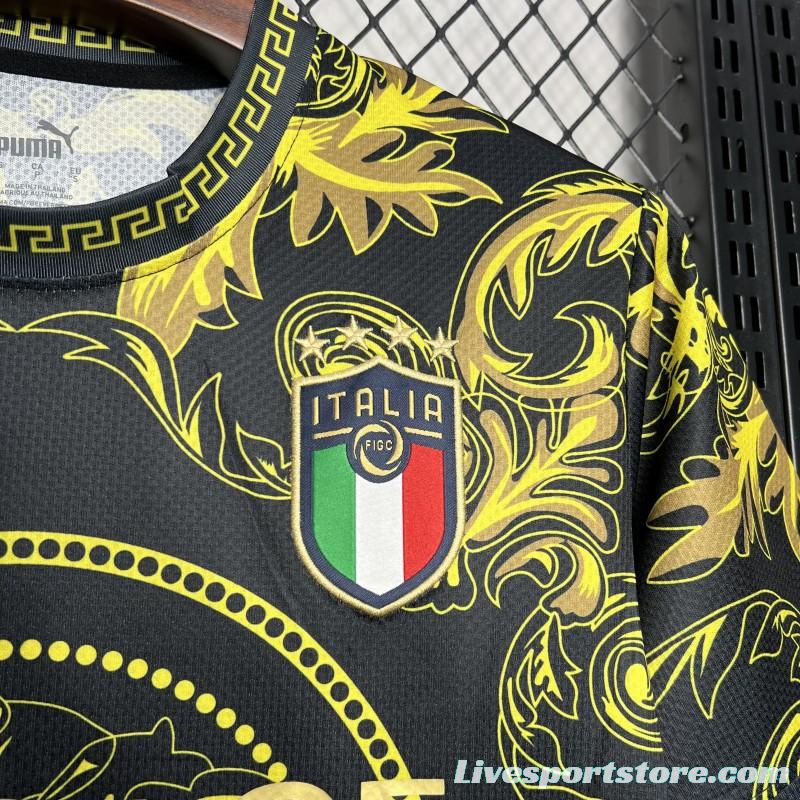 2024 Italy x Versace Gold/Black Special Jersey