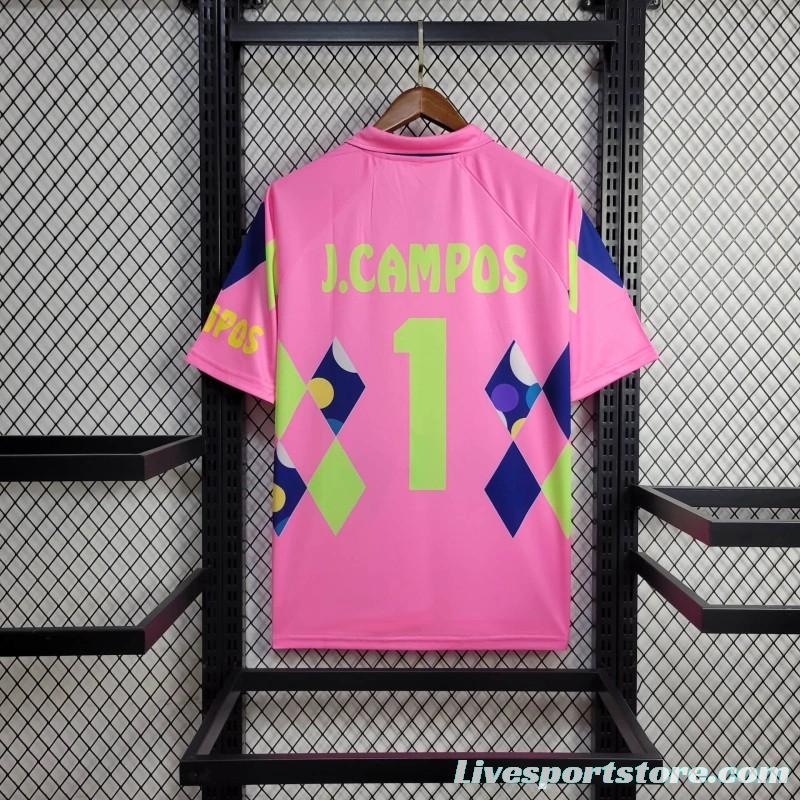 Retro 1992/93 Mexico Goalkeeper CAMPOS 1 Home Pink Jersey