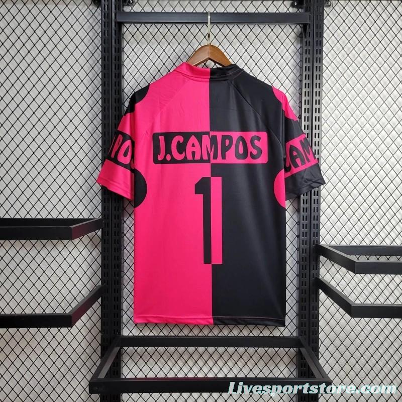 Retro 1998 Mexico CAMPOS 1 Home Black Pink Jersey