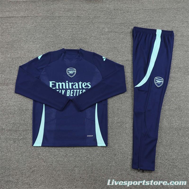 24/25 Arsenal Blue Half Zipper Jacket+Long Pants