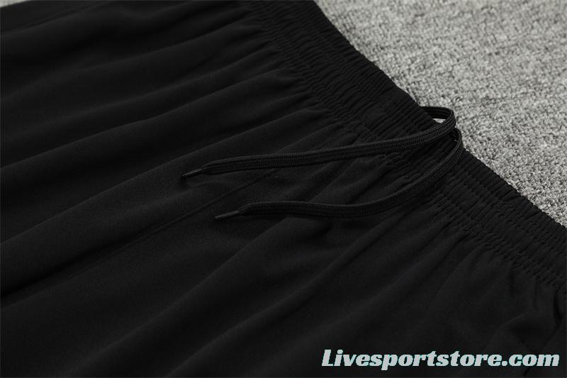 Player Version 2024 France Black Half Zipper Jacket+Long Pants