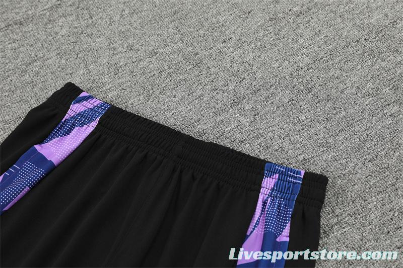 2024 Germany Purple Half Zipper Jacket+Long Pants