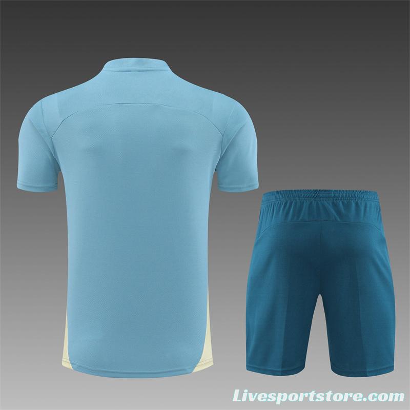 24/25 Olympique Marseille Blue Short Sleeve Jersey+Shorts