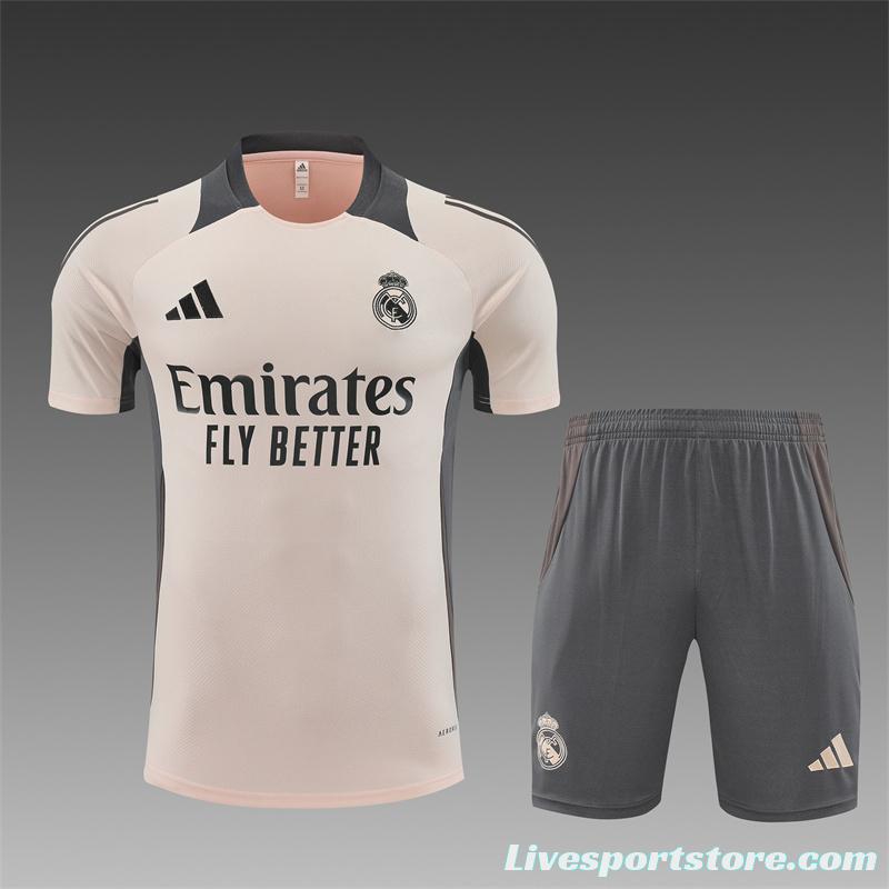 24/25 Real Madrid Pink Short Sleeve Jersey+Shorts