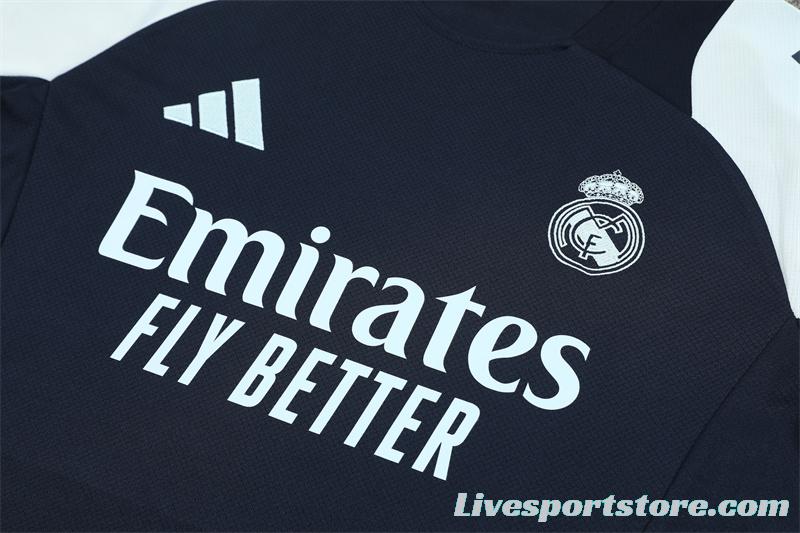 24/25 Real Madrid Navy White Short Sleeve Jersey+Shorts