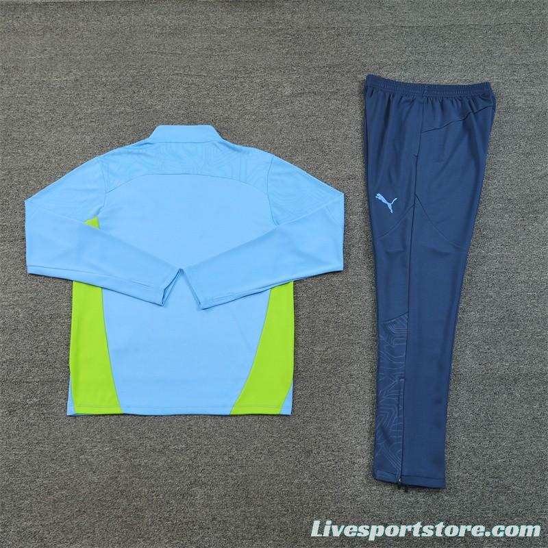 24/25 Manchester City Sky Blue Half Zipper Jacket+Long Pants