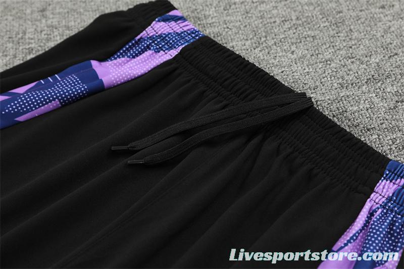 2024 Germany Purple Half Zipper Jacket+Long Pants