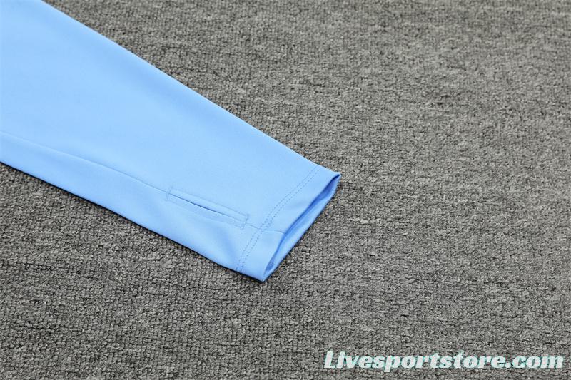 24/25 Manchester City Light Blue Half Zipper Jacket+Long Pants