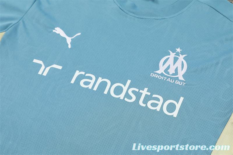 24/25 Olympique Marseille Blue Short Sleeve Jersey+Shorts