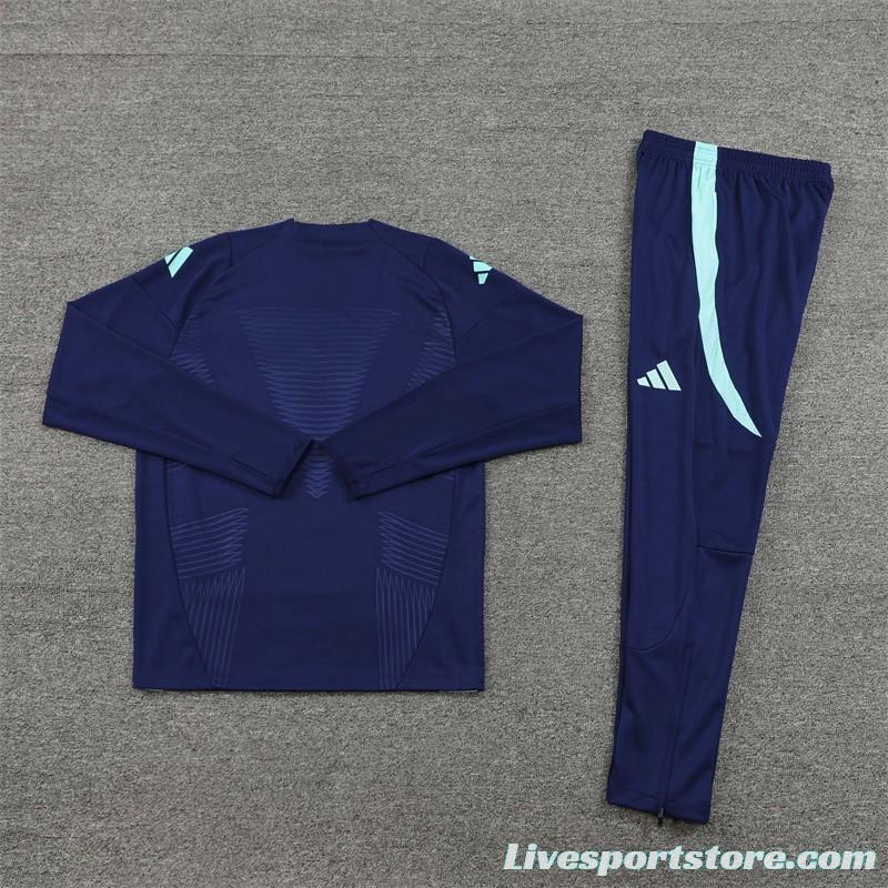 24/25 Arsenal Blue Half Zipper Jacket+Long Pants