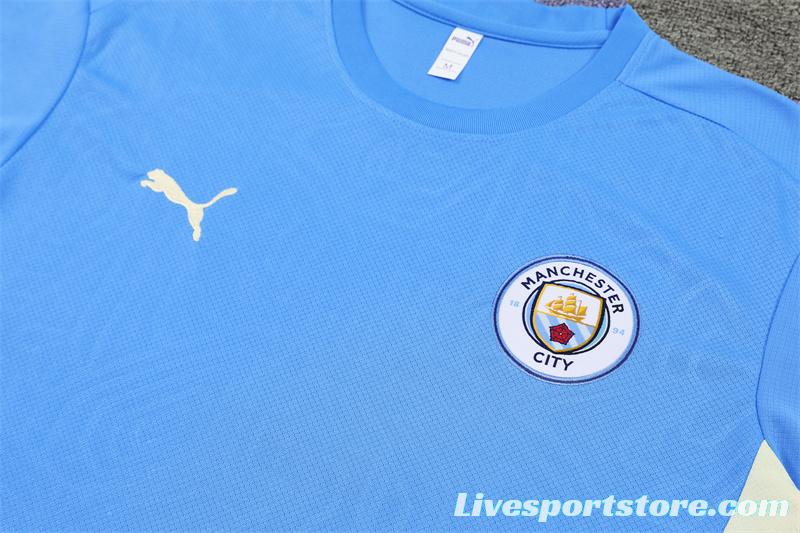 24/25 Manchester City Sky Blue Short Sleeve Jersey+Shorts